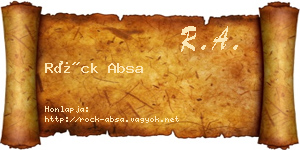 Röck Absa névjegykártya